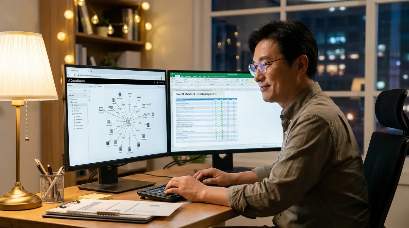 지사별 AV 네트워크 점검 체크리스트를 정리하는 컨설턴트