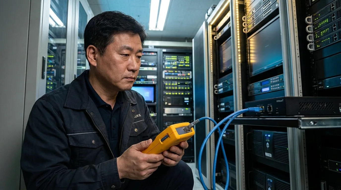Fluke 케이블 테스터로 HDBaseT 배선을 검증하는 AV 엔지니어