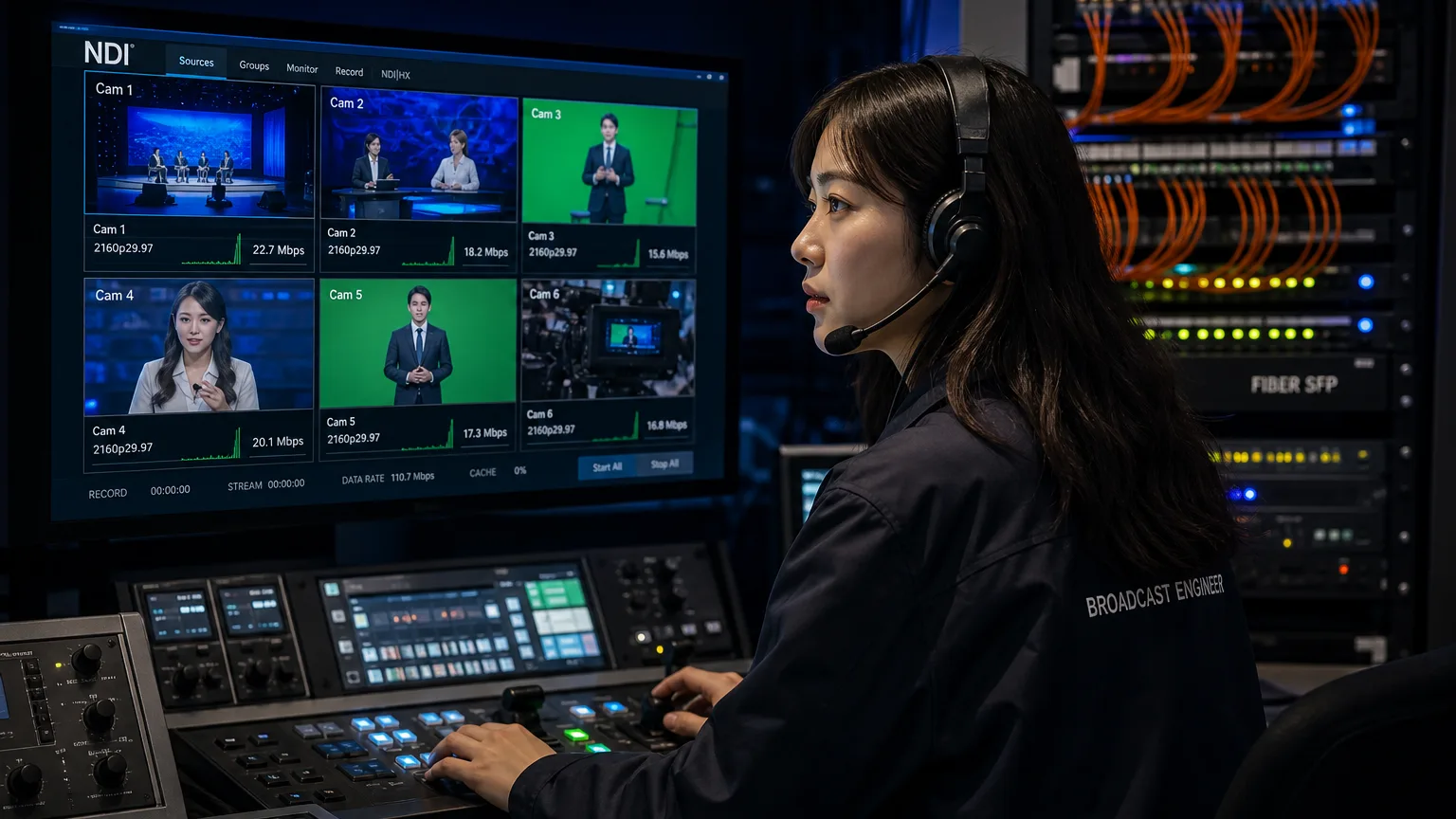 NDI Bridge로 WAN 구간 원격 카메라 신호를 모니터링하는 엔지니어