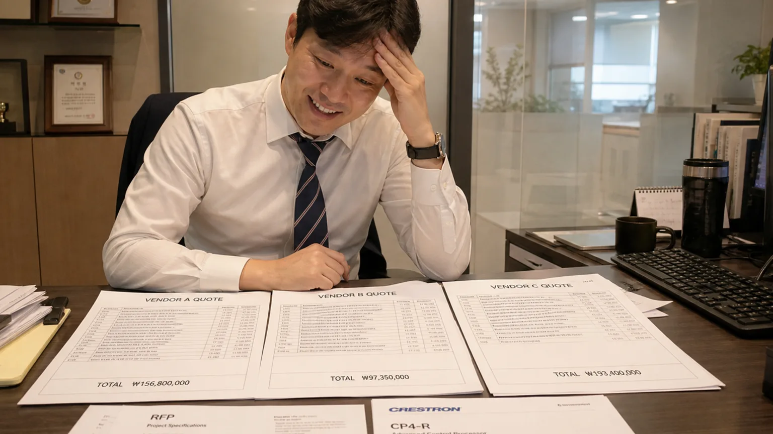 견적서마다 금액이 다르게 나와 당황하는 담당자 — 통합제어 시스템 구축 비용 편차